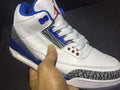 Air Jordan 3 High-Top Sneakers in White Blue - product image from the listing.