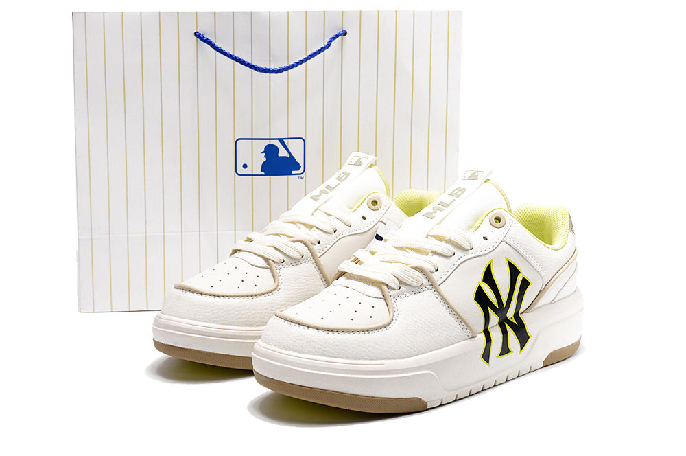 MLB Chunky Low-Top Sneakers in White and Neon in Yellow - product image from the listing.