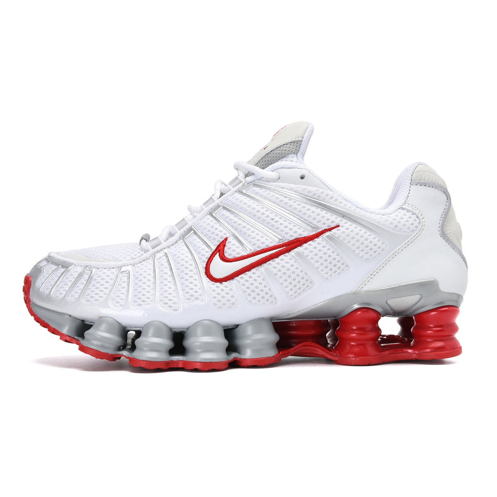 White and Red Nike Shox TL Sneakers - product image from the listing.