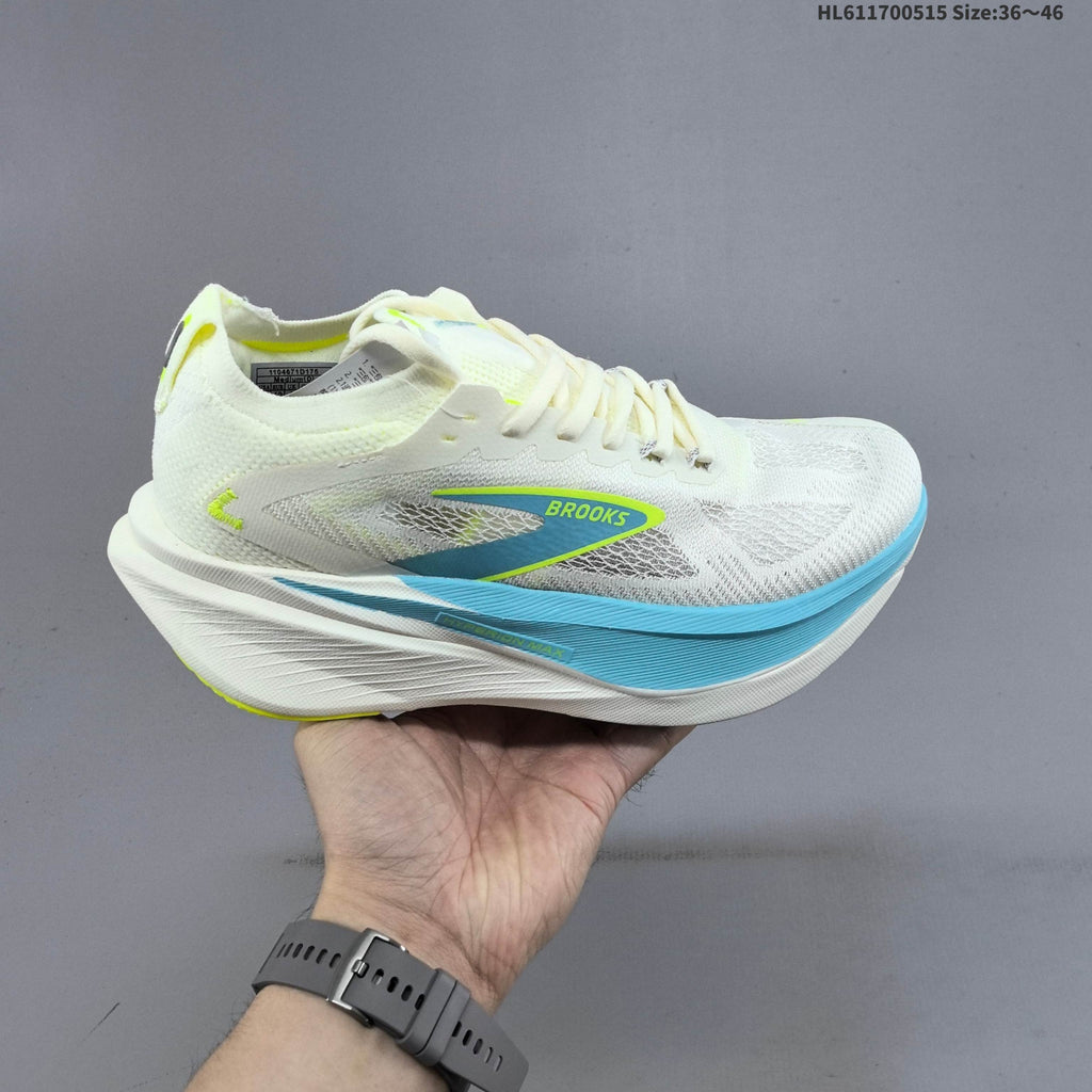 Brooks Hyperion Max 3 Running Shoes, in White Blue - product image from the listing.