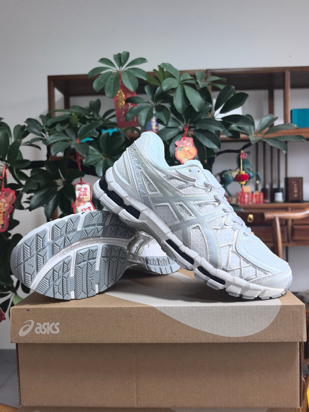Silver and White ASICS N2 Sneakers - product image from the listing.