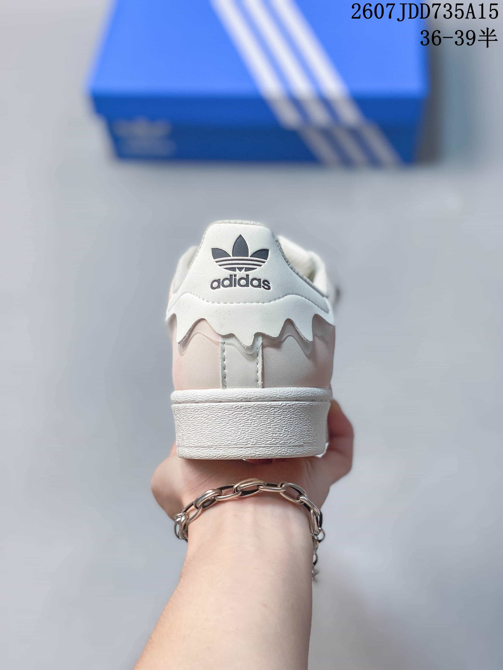 adidas Superstar Sneakers in White and Pink 2607JDD735A15 - product image from the listing.