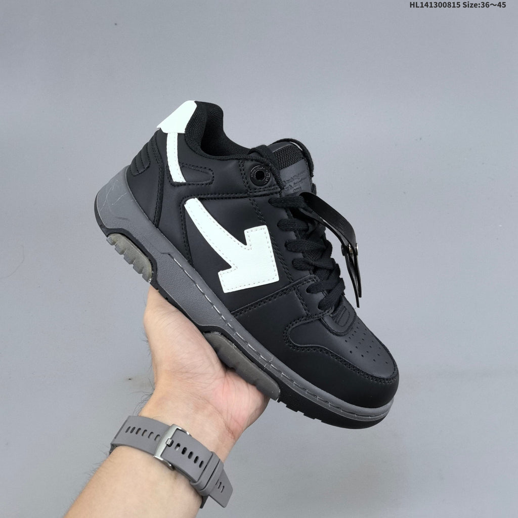 Black and White Off-White Arrows Low-Top Sneakers - product image from the listing.