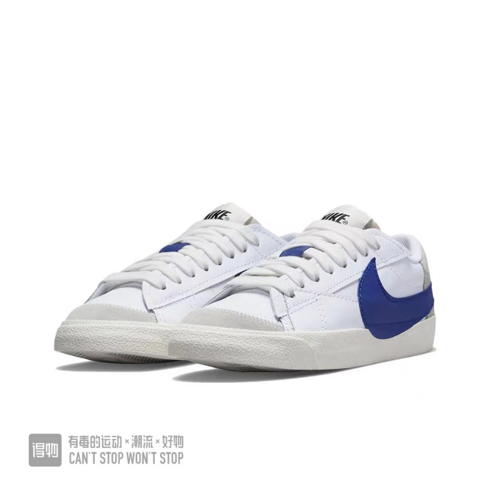 White and Blue Nike Blazer Low 77 Sneakers - product image from the listing.