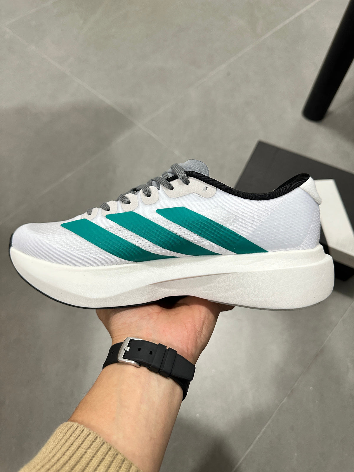 Adidas Lightstrike Pro Running Shoes in White Teal - product image from the listing.