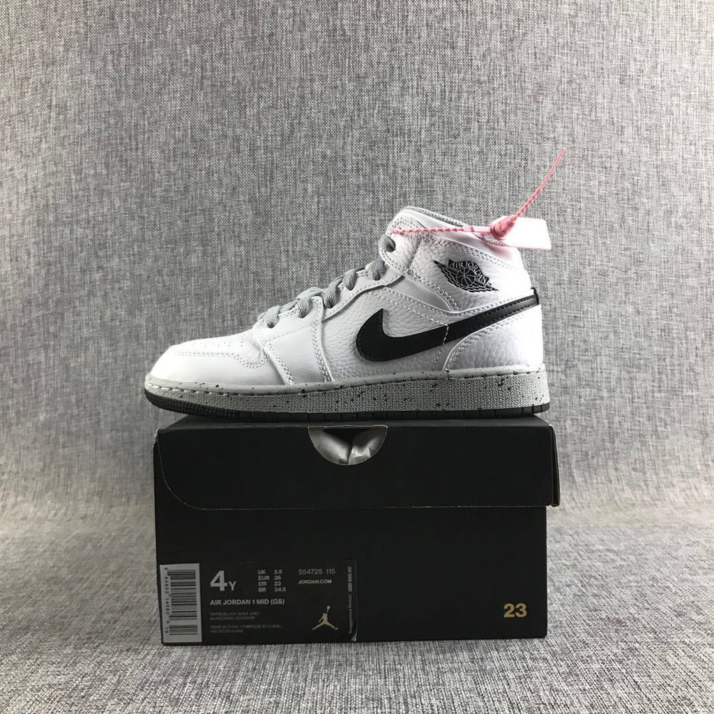 White Cement Sneakers - Jordan 1 High - product image from the listing.