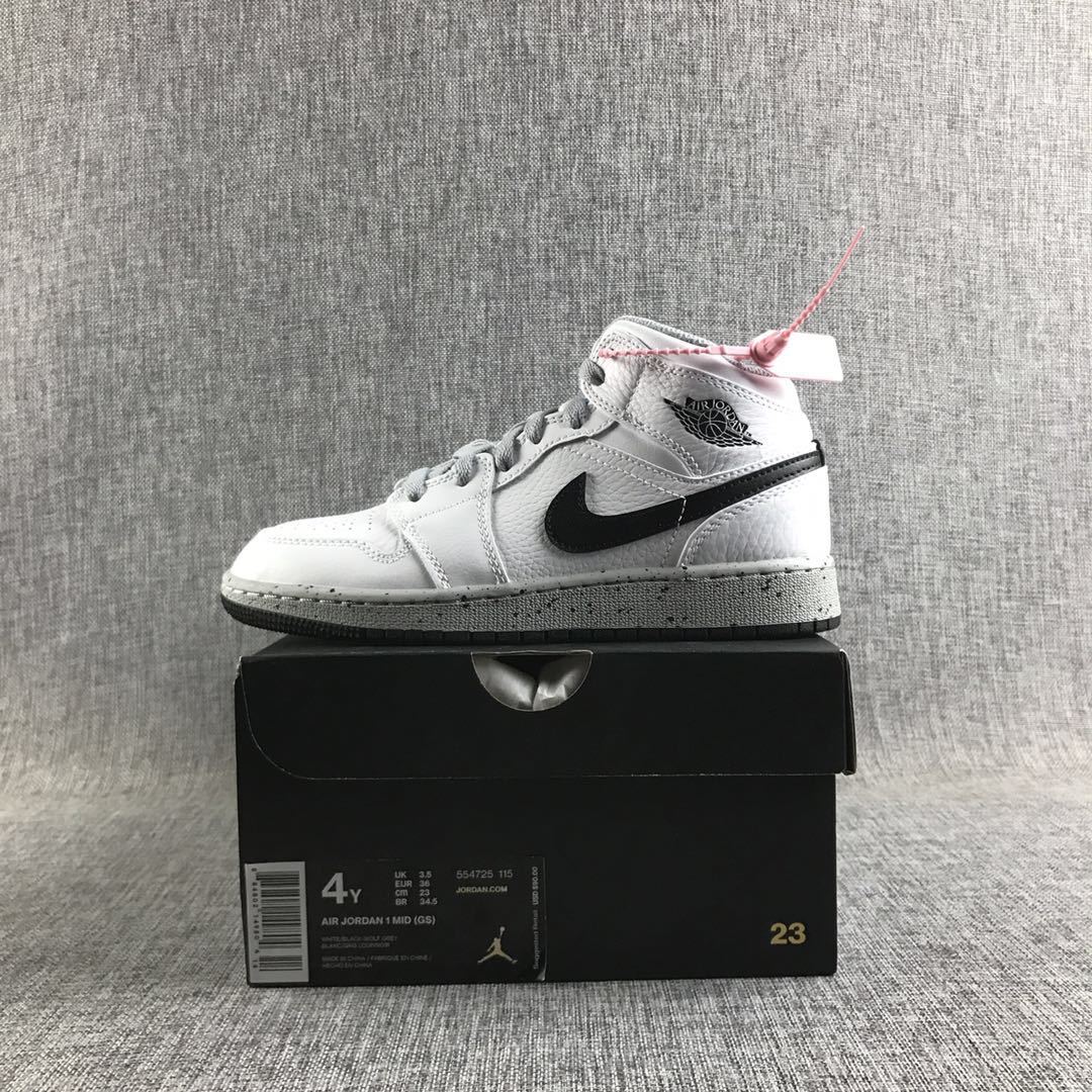 White Cement Sneakers - Jordan 1 High - product image from the listing.