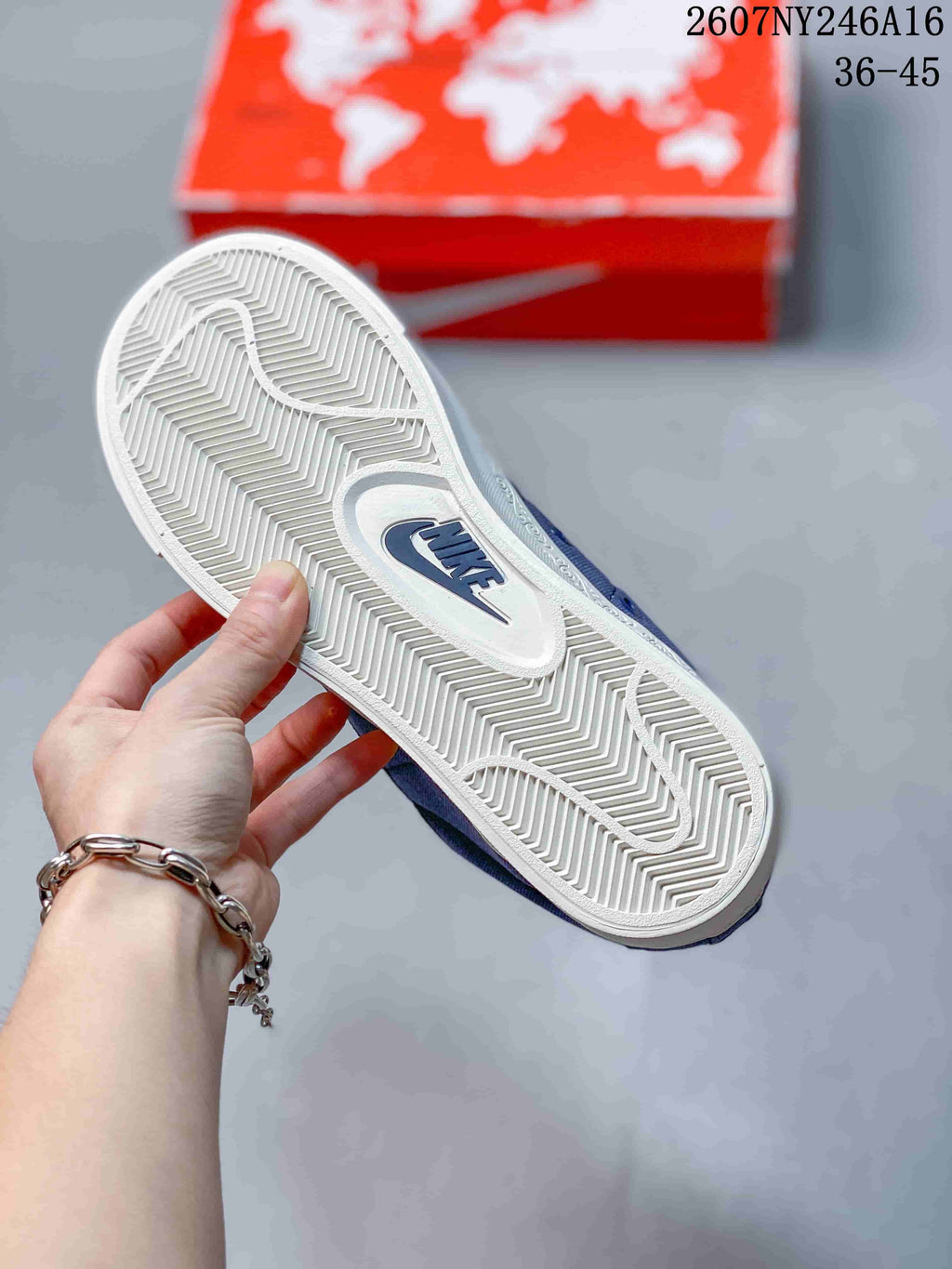 Nike Devin Booker Blazer Low Sneakers in Blue White 2607NY246A16 - product image from the listing.