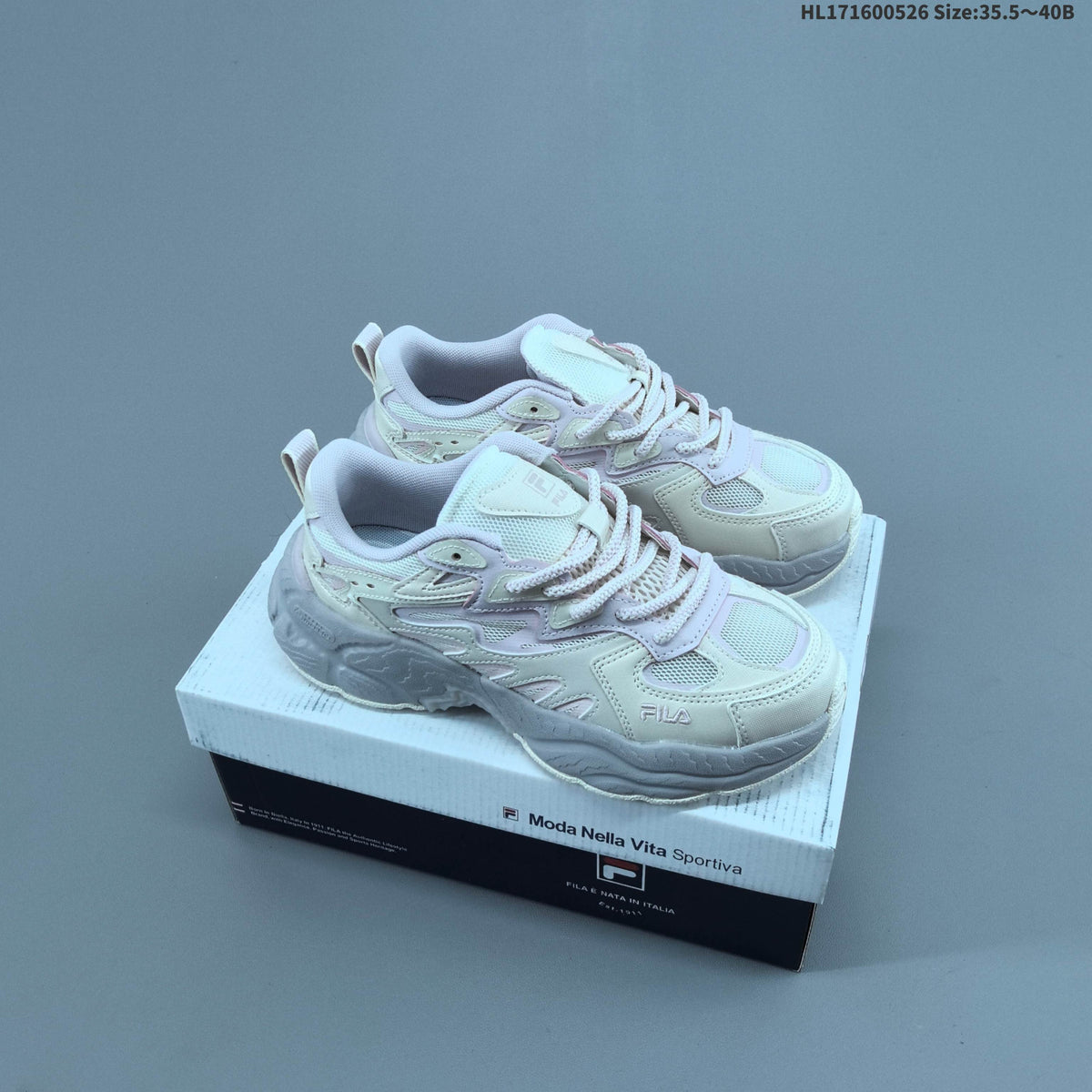 FILA FERN Low-Cut Sneakers in Ivory and Lavender - product image from the listing.