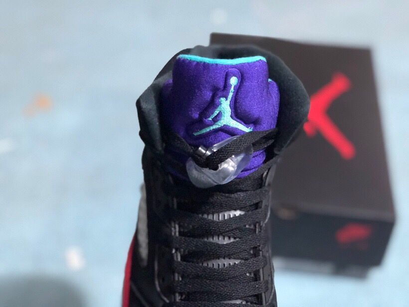 Air Jordan 5 Retro Sneakers Black Red Purple - product image from the listing.