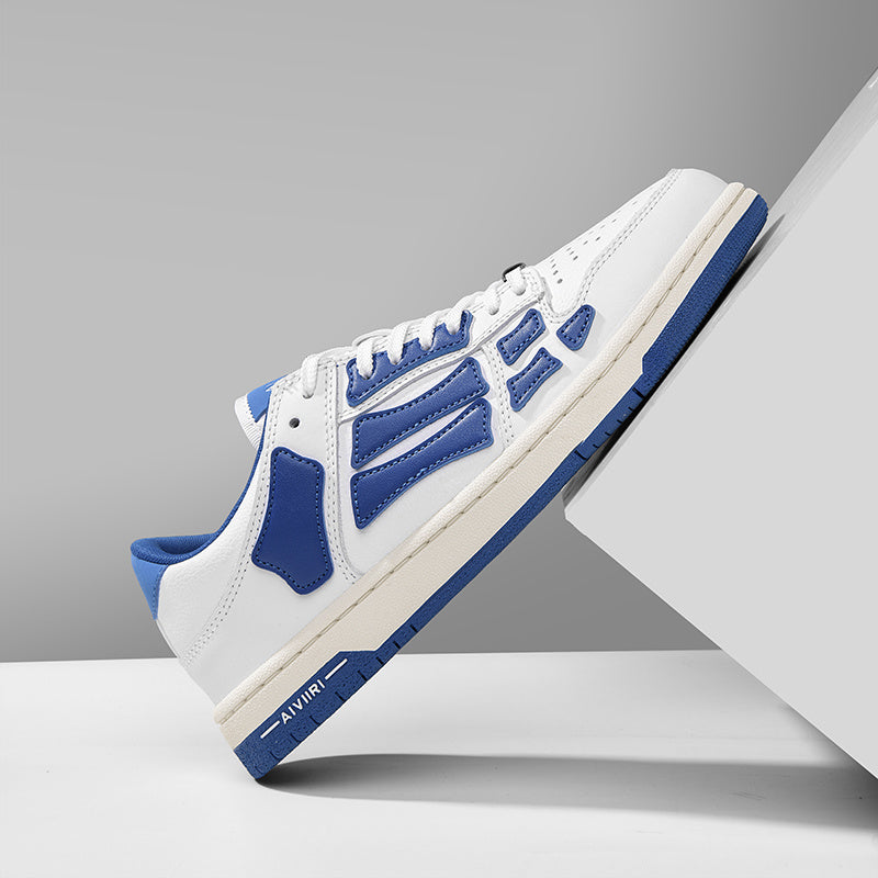 Low-Top Sneakers in White and Blue MFS003-123 - product image from the listing.
