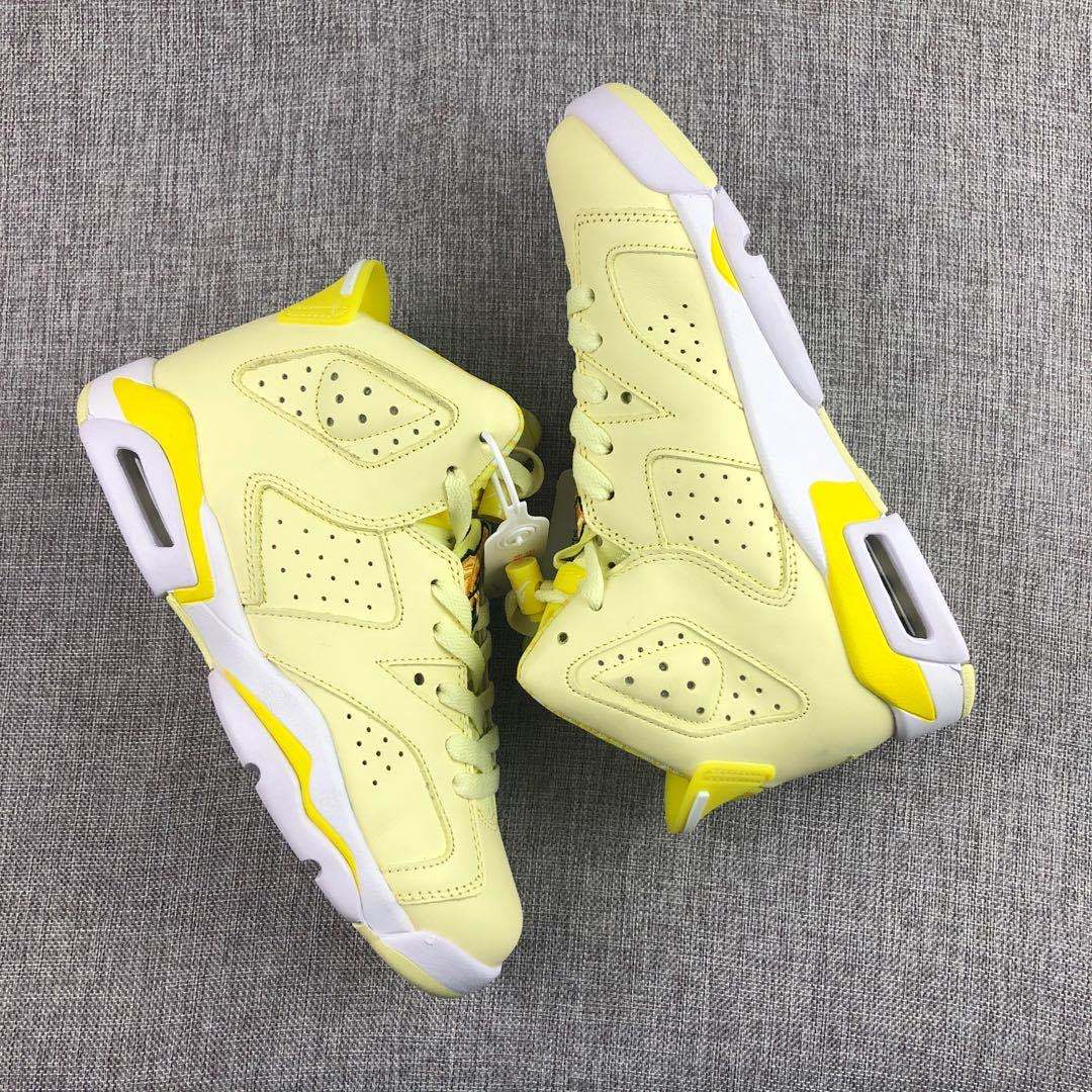 Air Jordan 6 Floral Yellow High-Top Sneakers - product image from the listing.