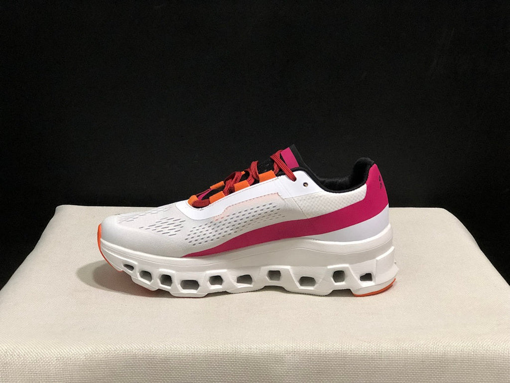On Cloudmonster Cloud X Sneakers in White Pink - product image from the listing.
