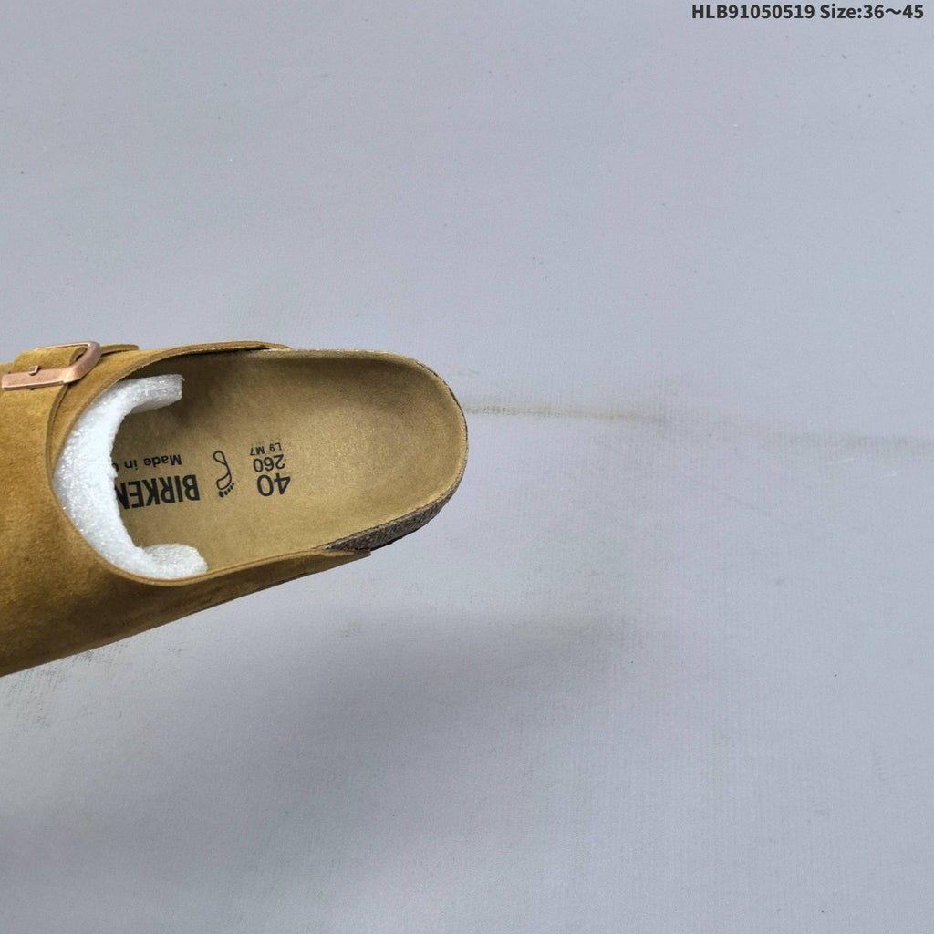 Birkenstock Arizona Two-Strap Suede Slide Sandals, in Taupe - product image from the listing.