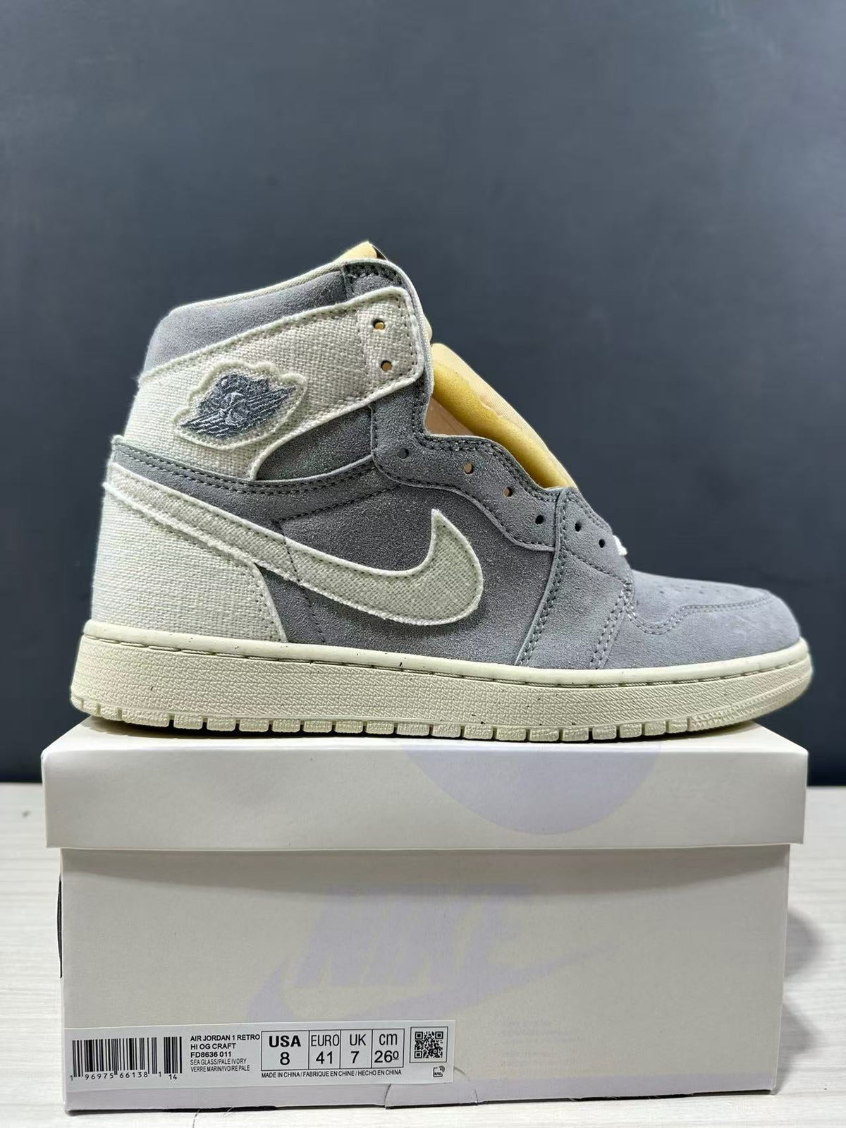 Air Jordan 1 High Sneakers Grey FD8636-011 - product image from the listing.