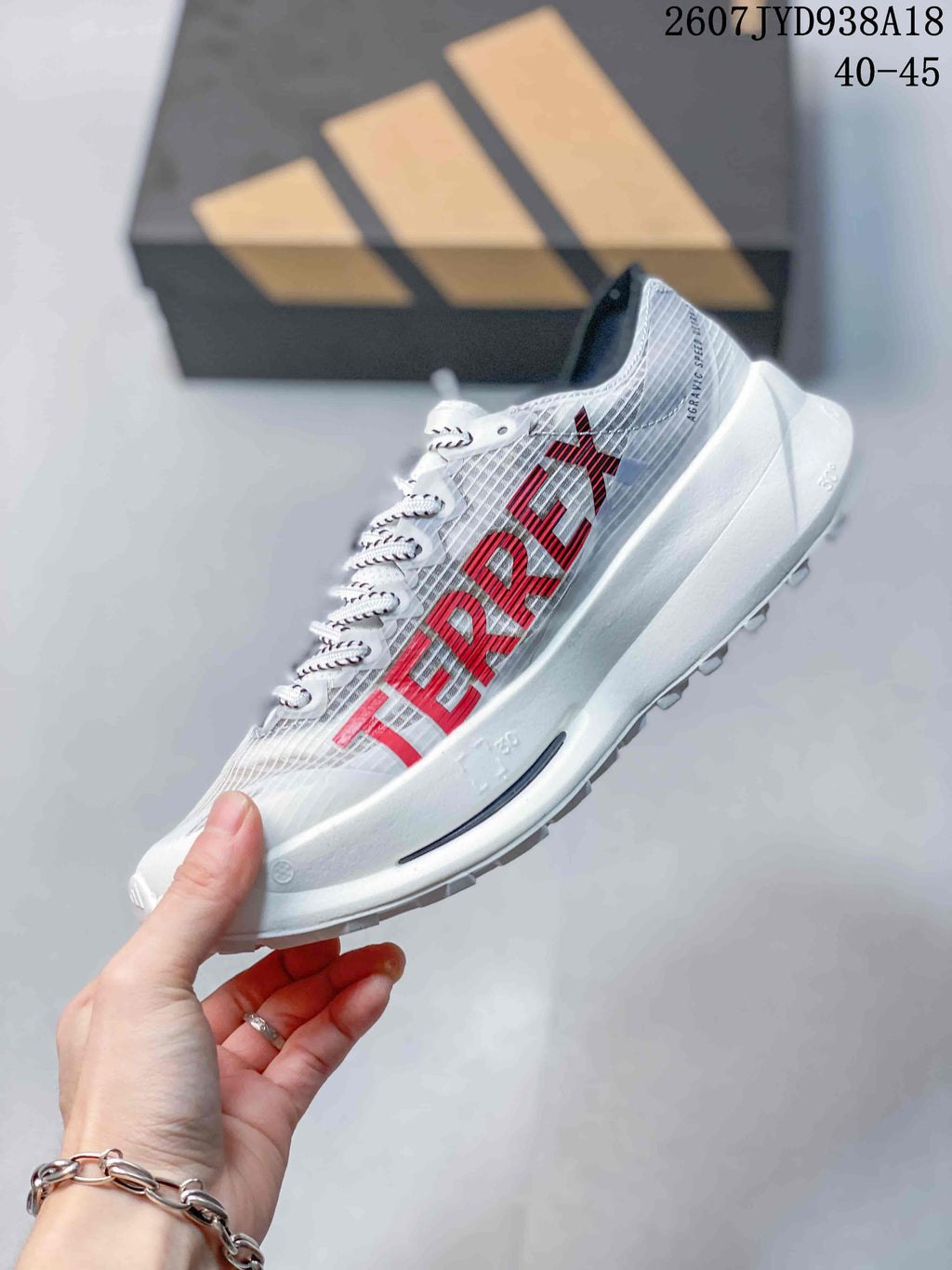 Adidas Adizero Evo SL 2 Running Shoes in White Red - product image from the listing.