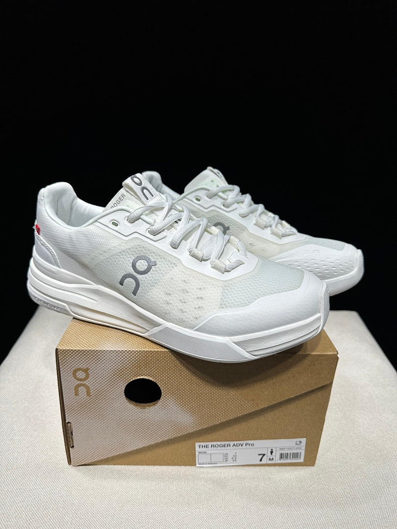 On THE ROGER Advantage Pro White Tennis Trainers - product image from the listing.