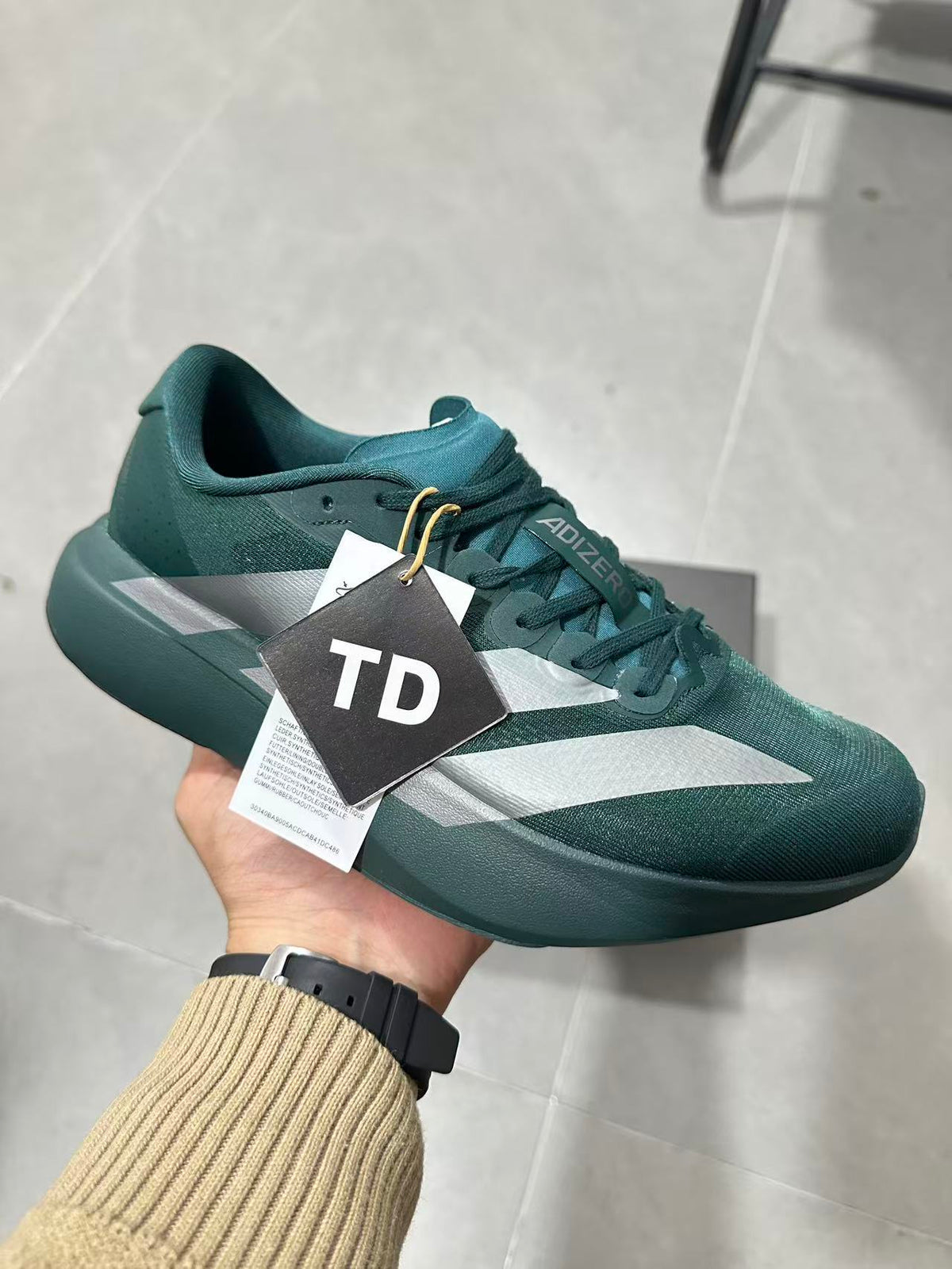 Adidas Adizero Lightstrike Pro Running Shoes, in Green - product image from the listing.