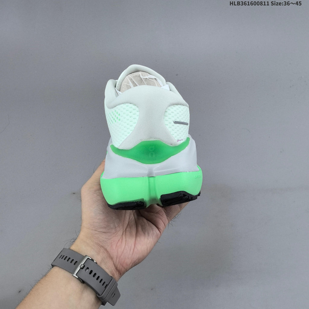 On Cloudrunner 3 Max Running Shoes in White Green - product image from the listing.