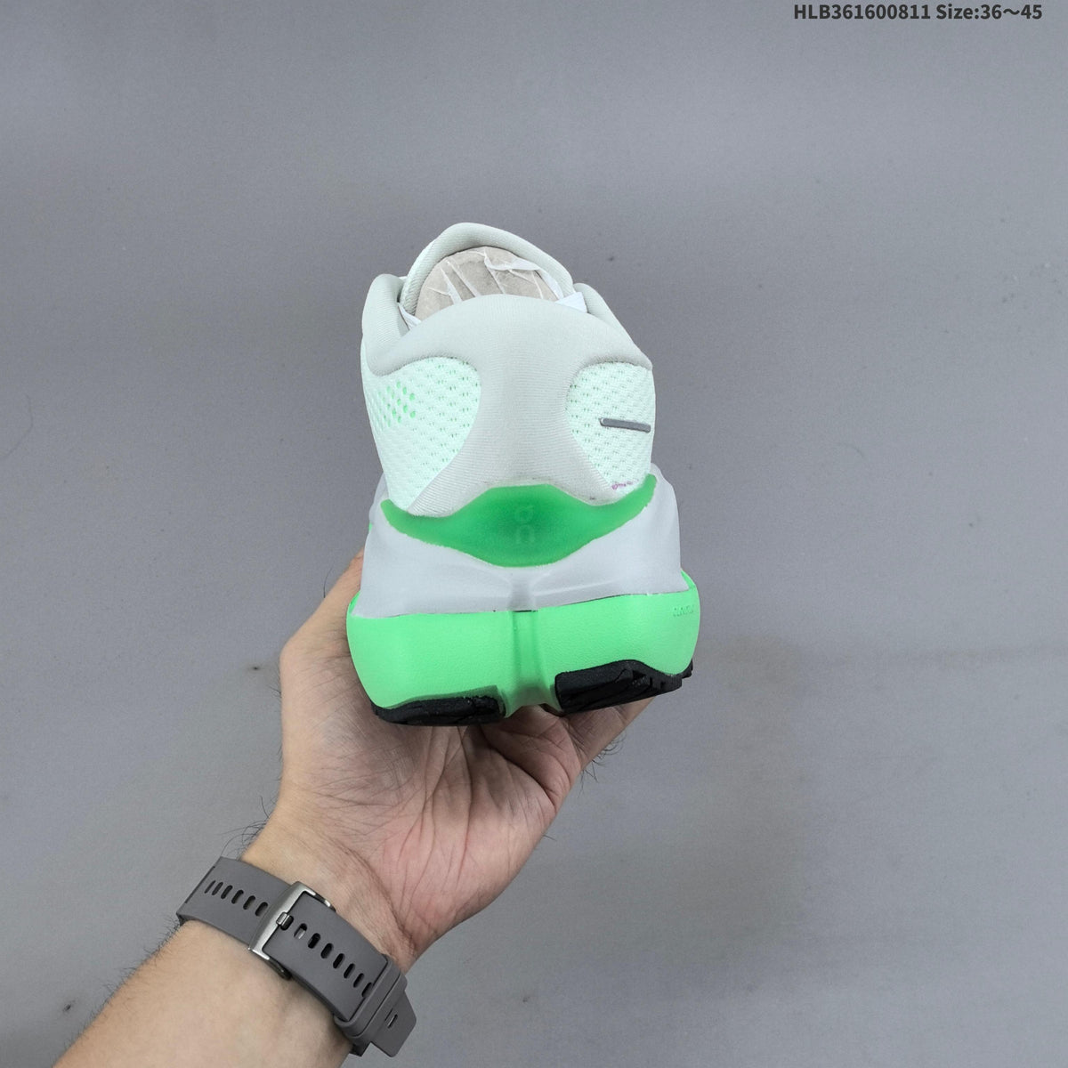 On Cloudrunner 3 Max Running Shoes in White Green - product image from the listing.