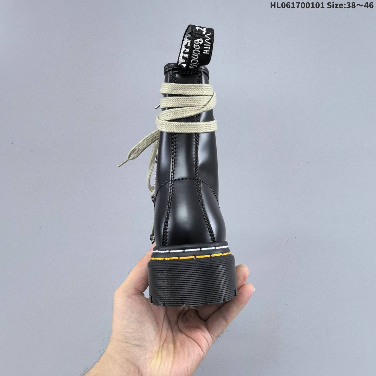 1460-Inspired Black Lace-Up Platform Boots by Dr. Martens - product image from the listing.