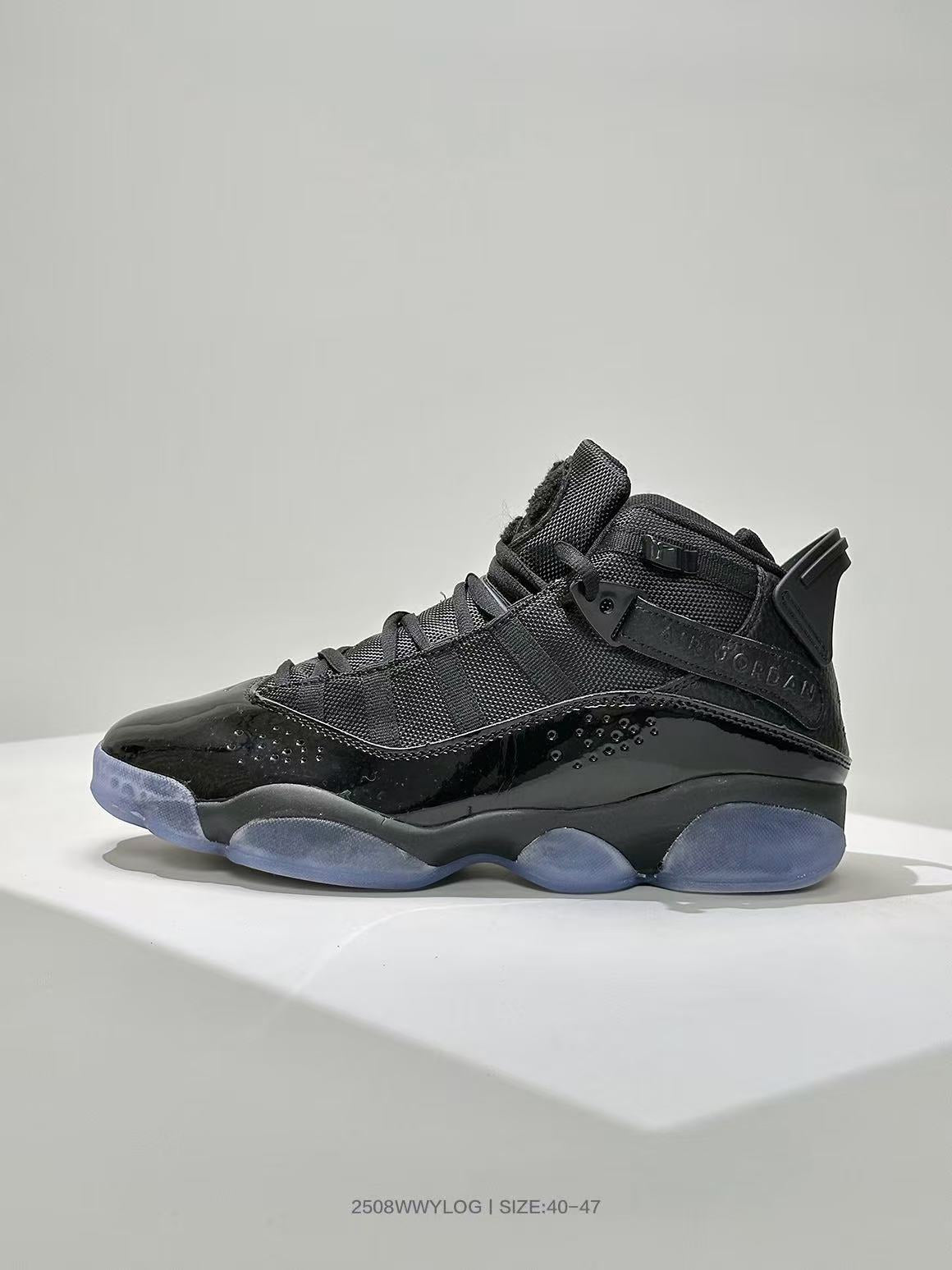 Jordan 6-4 High-Top Sneakers in Black - product image from the listing.