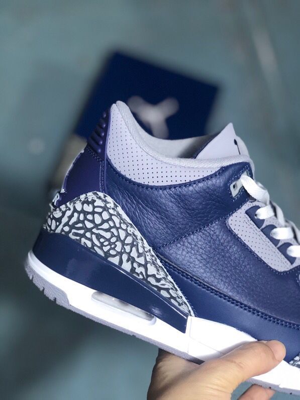 Men's Jordan 3 Midnight Blue Sneakers - product image from the listing.