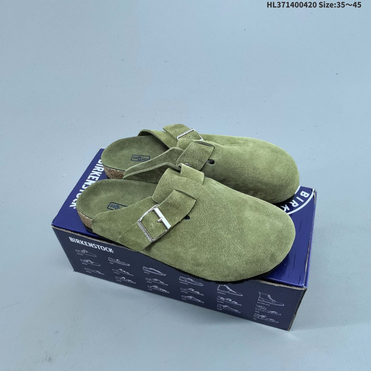 Boston VL Suede Clogs with Adjustable Buckle by Birkenstock - product image from the listing.