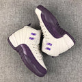 Air Jordan 12 White Purple Sneakers 510815-001 - product image from the listing.