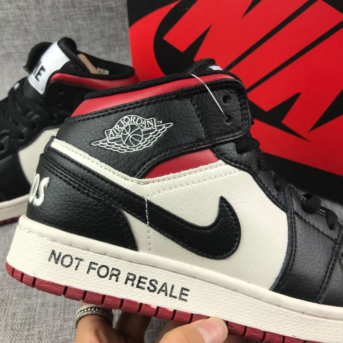 Air Jordan 1 High OG Sneakers in Black White Red - product image from the listing.