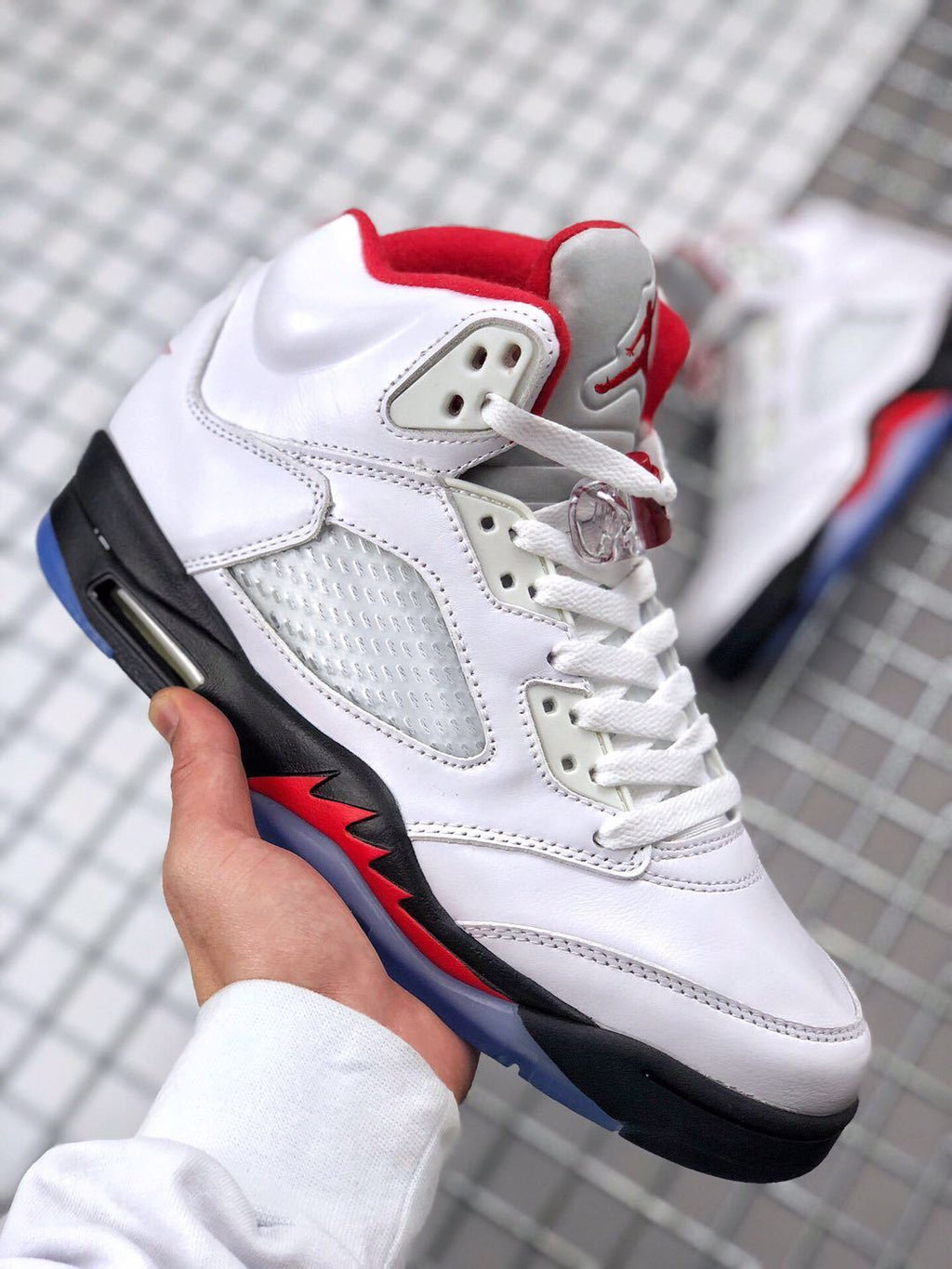 Air Jordan 5 Fire Red High-Top Sneakers - product image from the listing.