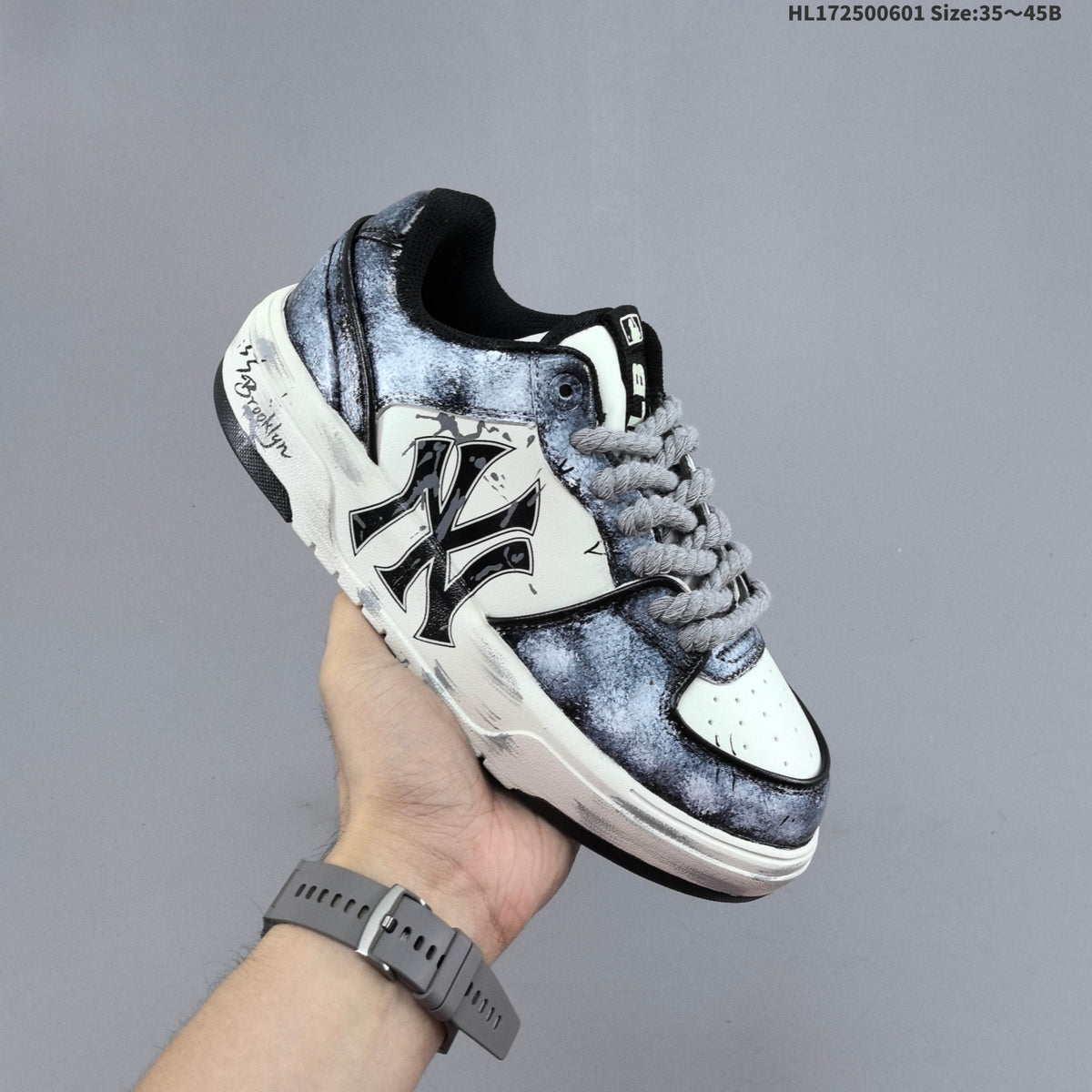 MLB Chunky Liner Low-Top Sneakers, in Black and White - product image from the listing.