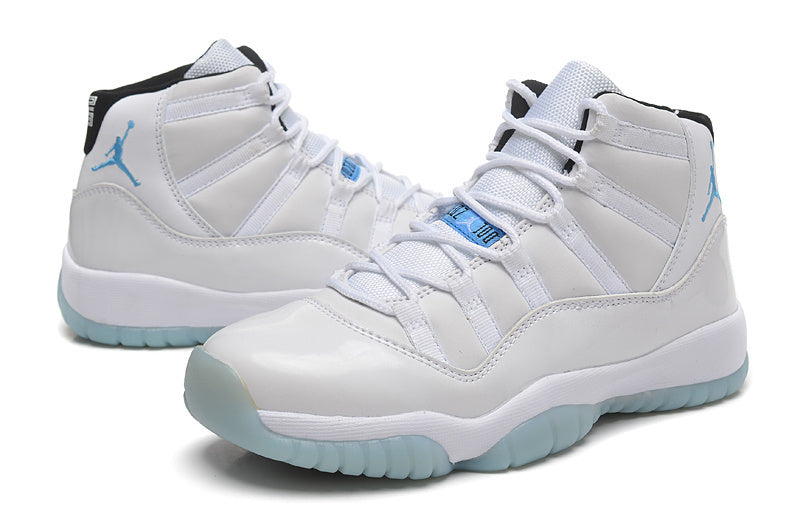 Air Jordan 11 Retro High-Top Sneakers in White and Blue - product image from the listing.