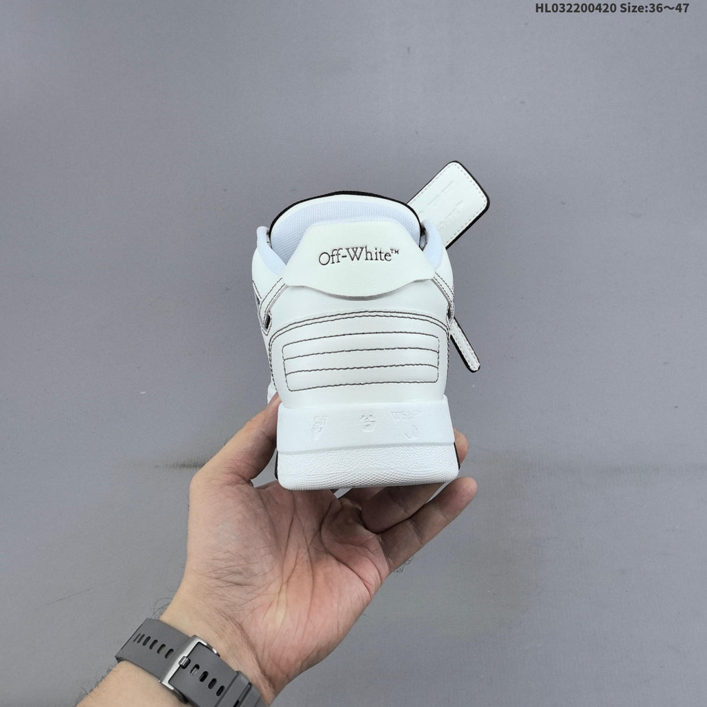 White and Black Off-White Arrows Low-Top Sneakers - product image from the listing.