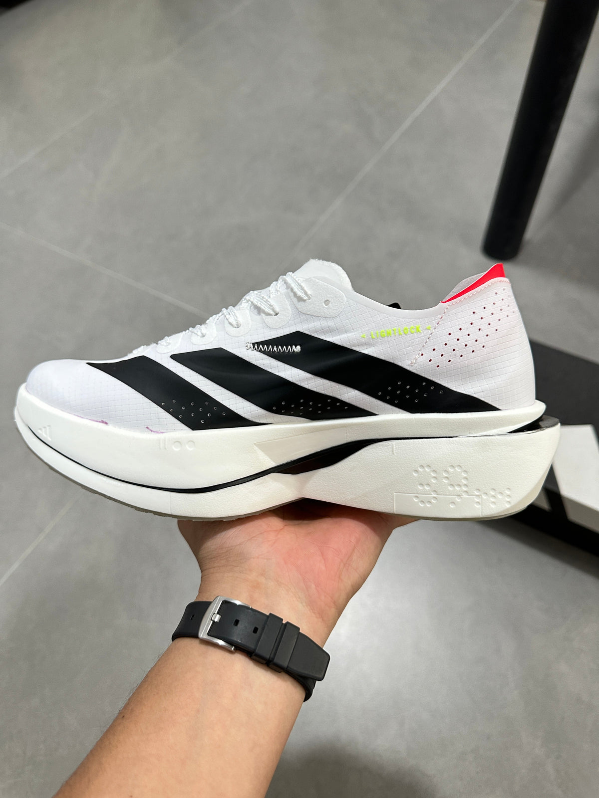 adidas Lightstrike Pro Running Shoes in White Black KI8290 - product image from the listing.
