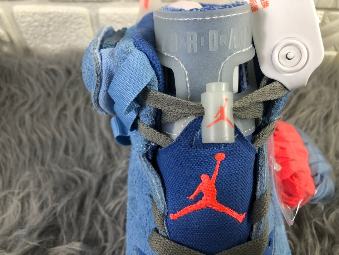 Jordan AJ6 Travis Sky High-Top Sneakers in Blue - product image from the listing.