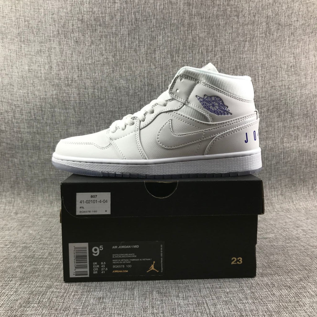 White Sneakers with Translucent Outsole - Air Jordan 1 Mid - product image from the listing.