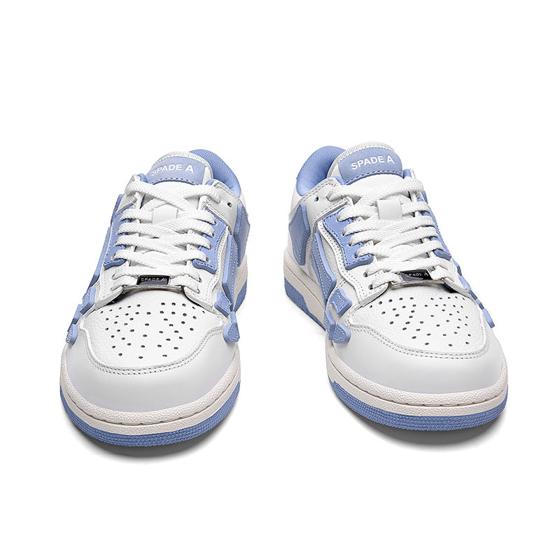 Low-Top Sneakers in White and Light Blue MFS003-113 - product image from the listing.