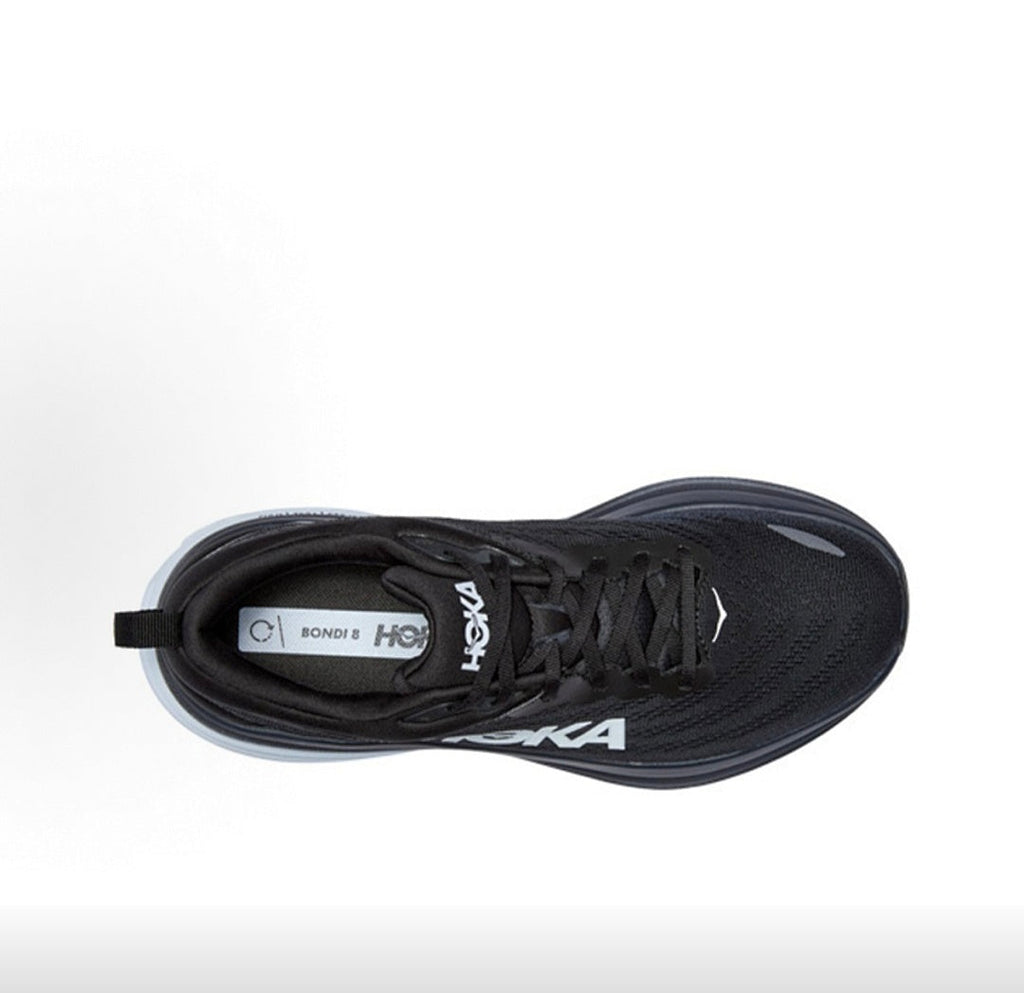 HOKA Bondi 8 Sneakers in Black and White - product image from the listing.