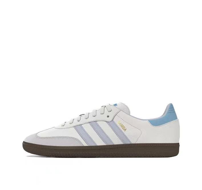 adidas ID2055 Samba OG Sneakers in White Blue Gum - product image from the listing.