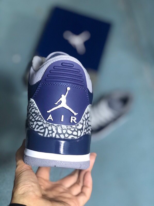 Men's Jordan 3 Midnight Blue Sneakers - product image from the listing.