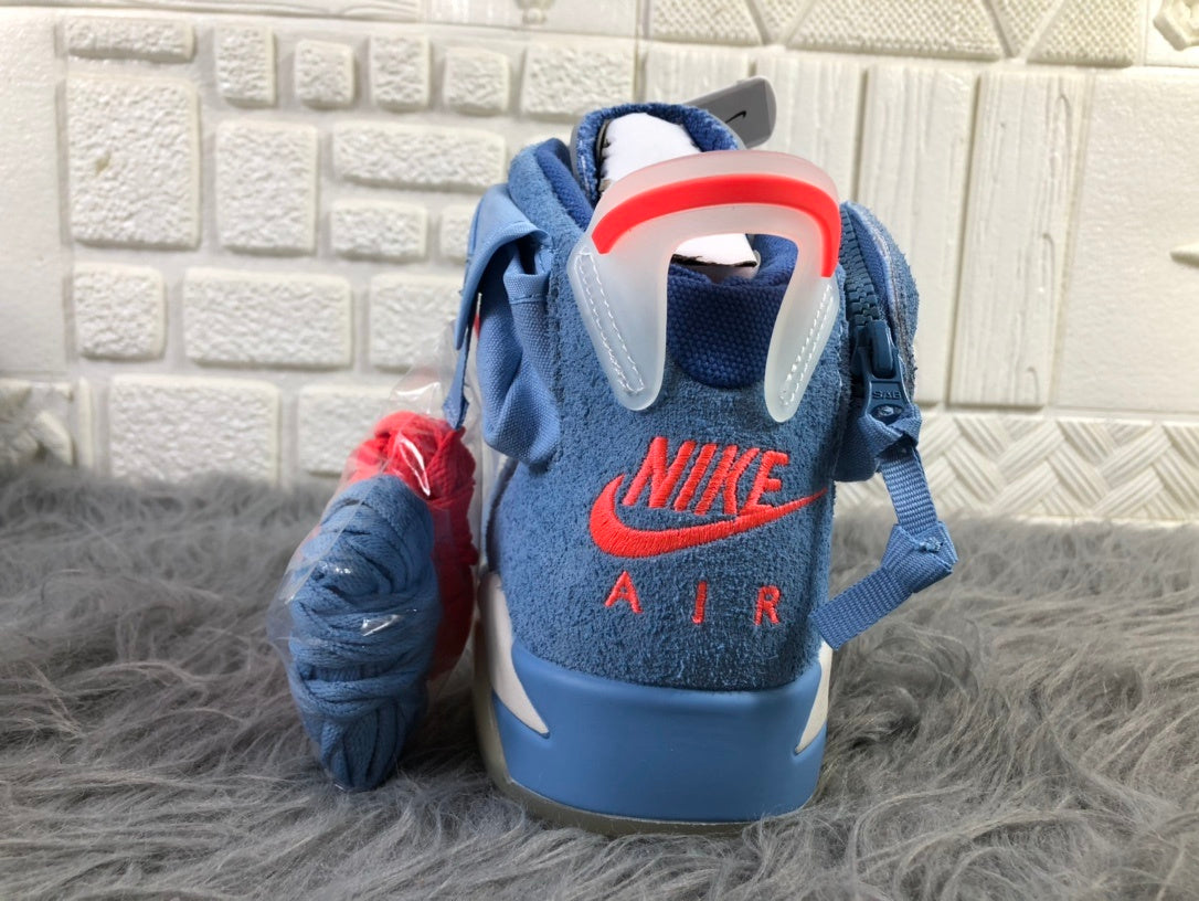 Jordan AJ6 Travis Sky High-Top Sneakers in Blue - product image from the listing.