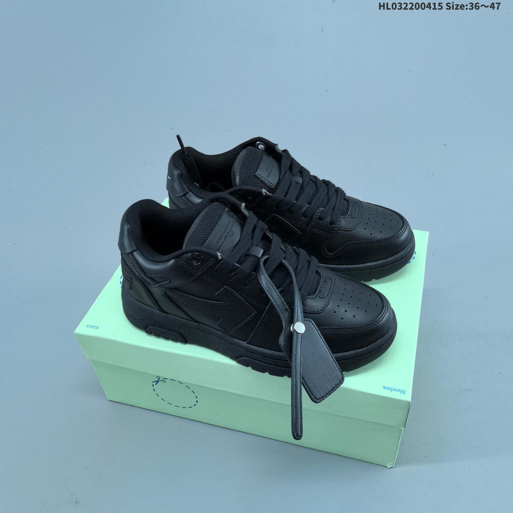Off-White Out of Office Low-Top Sneakers, in Black and White - product image from the listing.