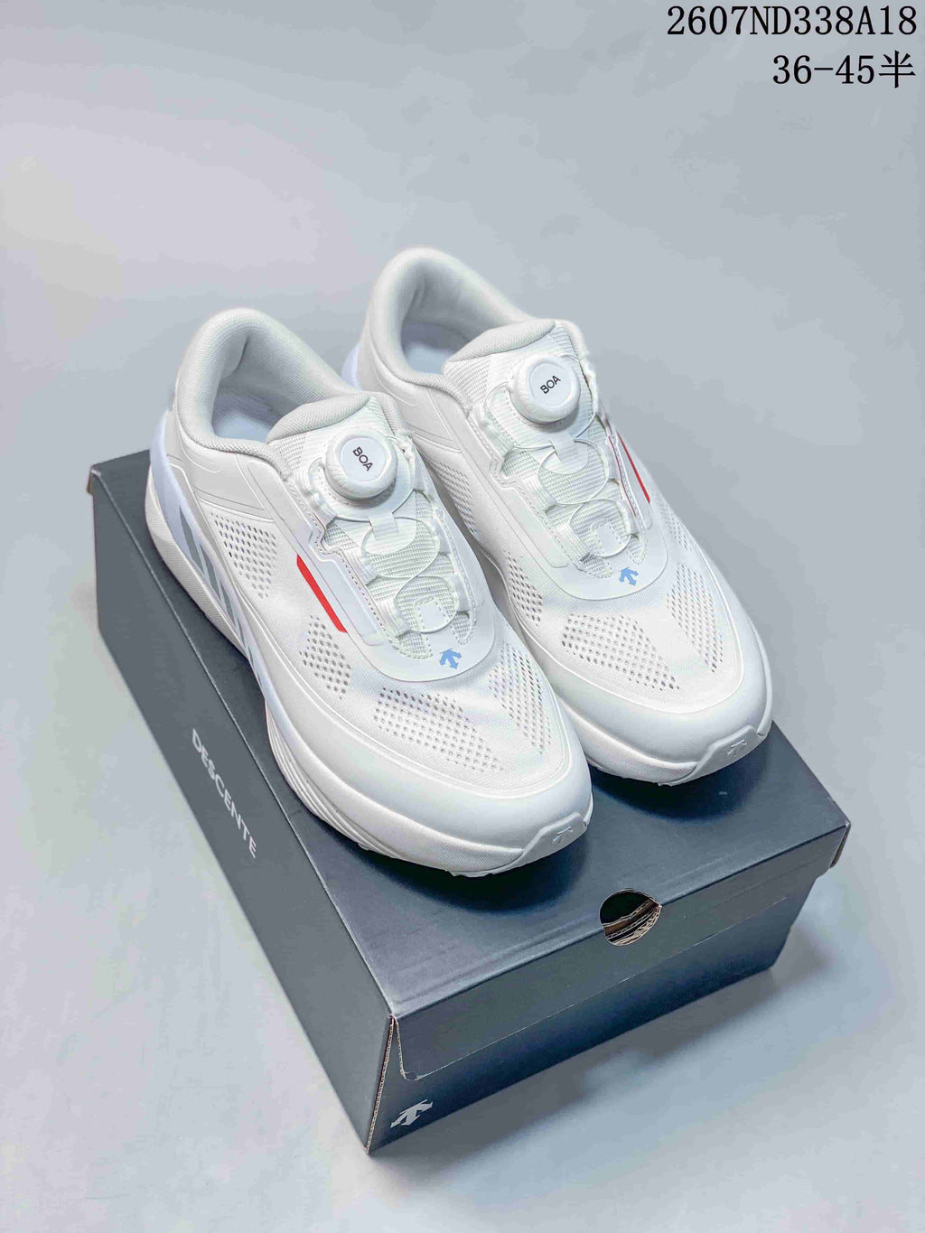 White and Black Descente D.F. Wire 3.0 Sneakers - product image from the listing.