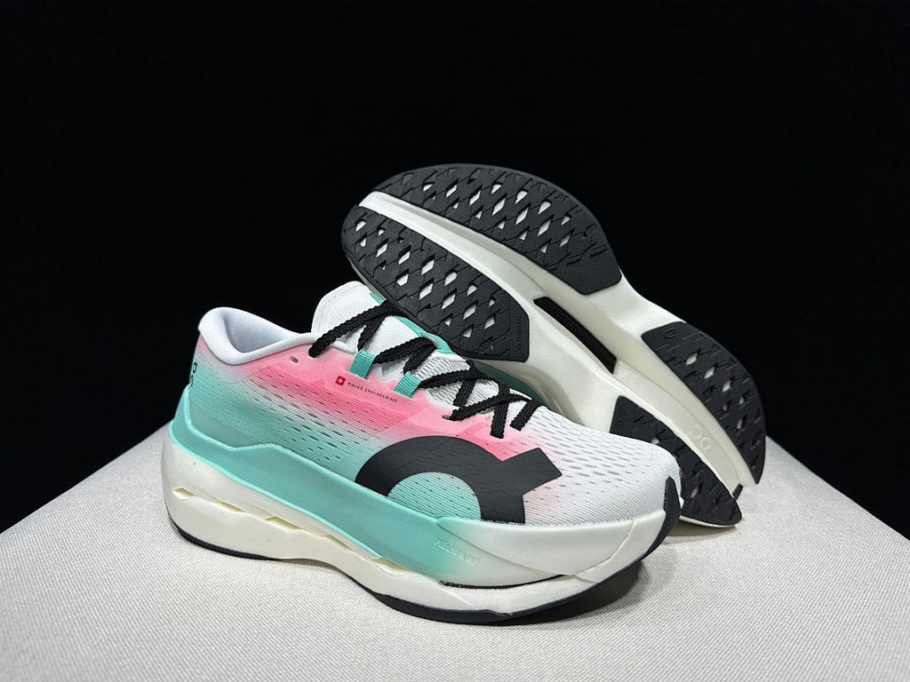 On Cloudboom Max Running Shoes, in White Mint Pink - product image from the listing.
