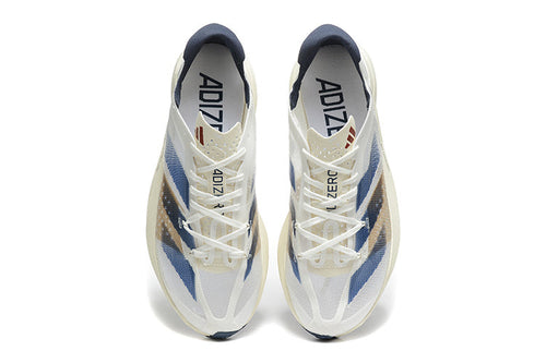 Adidas Adizero Adios Pro 3 Running Shoes, in White Blue - product image from the listing.