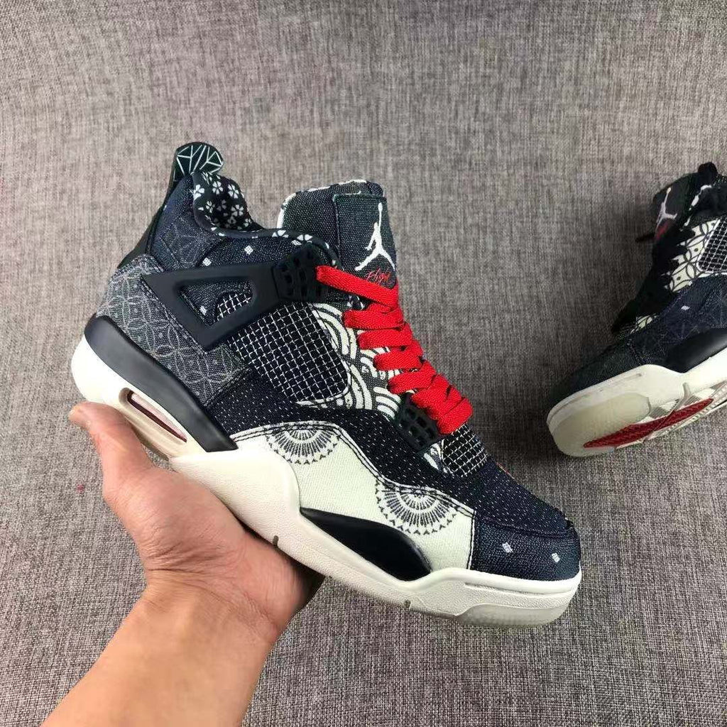 Air Jordan 4 SE Sashiko Sneakers Navy Black Red - product image from the listing.