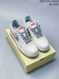 Nike Air Force 1 '07 Low White Grey Supreme Logo Trainers - product image from the listing.