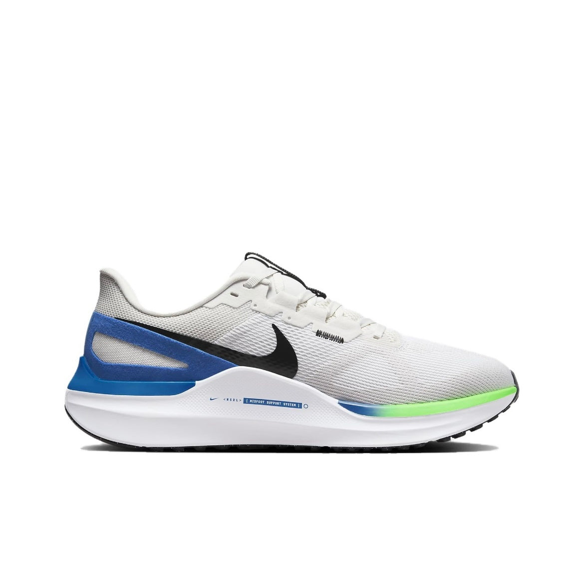 Nike Structure 25 Road Running Shoes in White Blue DJ7883-104 - product image from the listing.