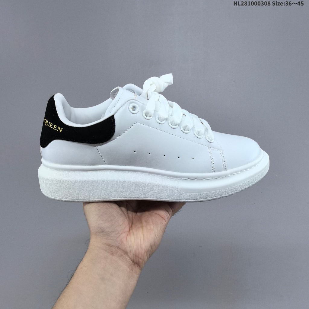 Alexander McQueen Oversized Low-Top Sneakers, in White and Black HL281000308 - product image from the listing.